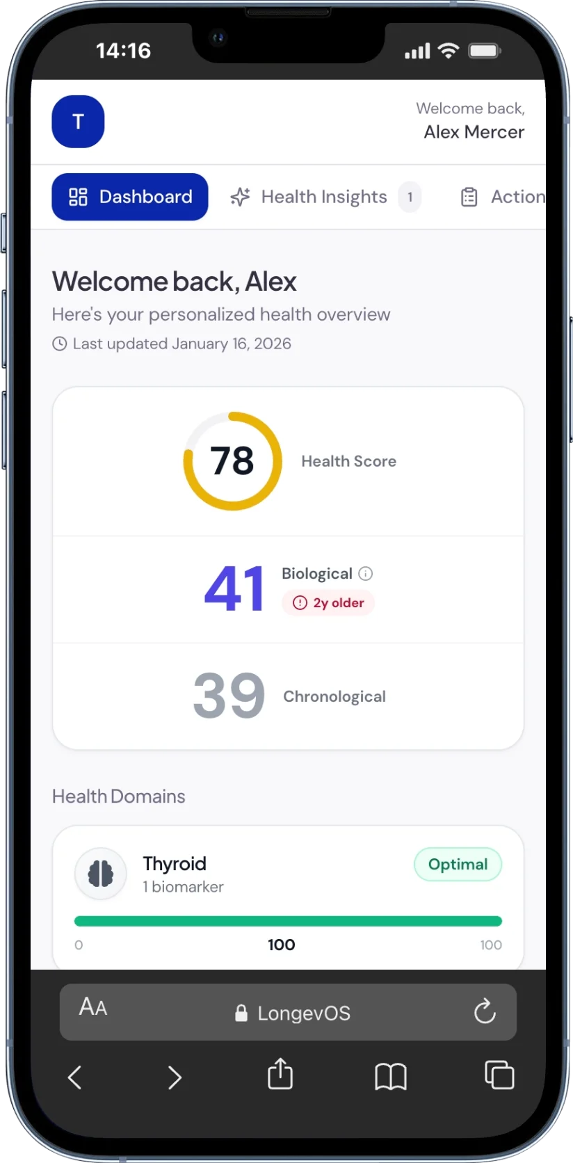 LongevOS Client Portal